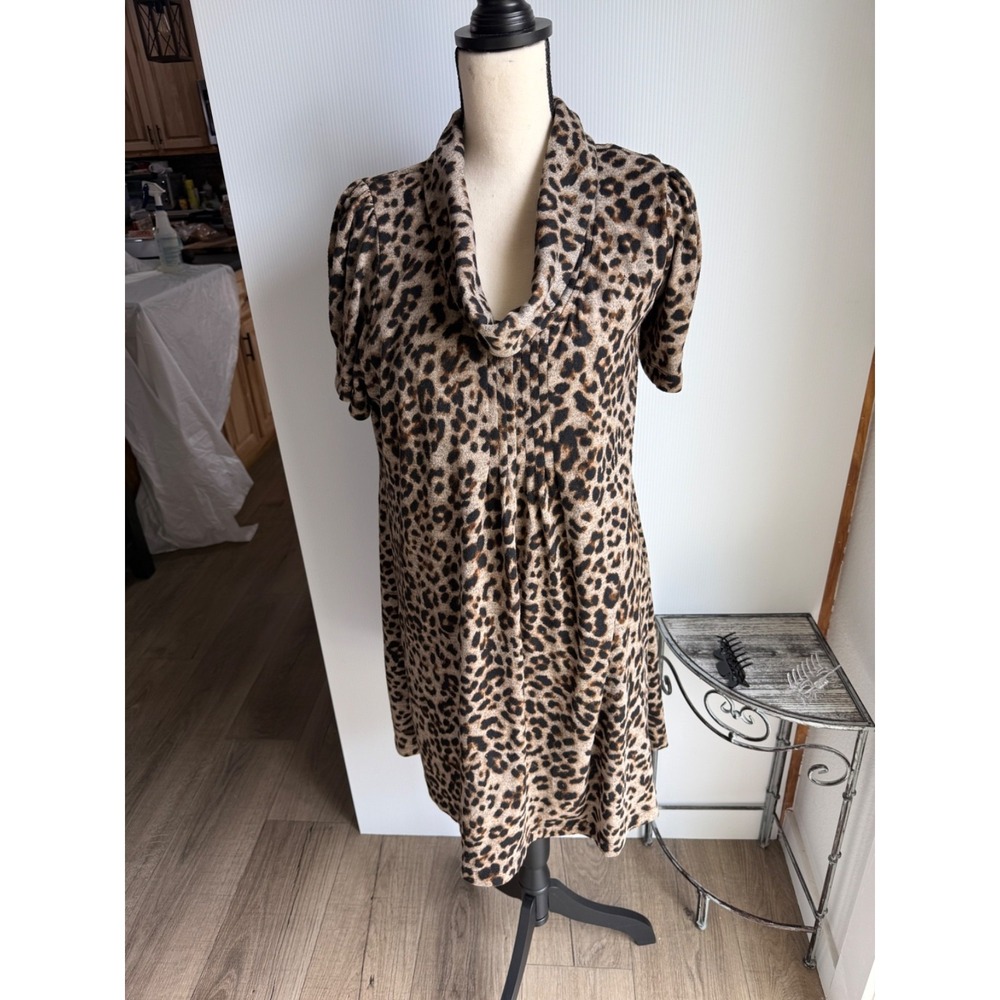 Jesseca Howard Animal Cheetah Print Dress Sheath Flattering Sz XL